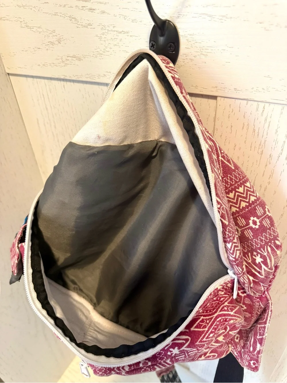 Kavu red Aztec print Crossbody Sling Bag with Black Strap